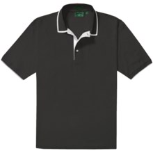 Outer Banks Diamond Knit Polo Shirt - Egyptian Cotton, Short Sleeve (For Men) in Black/White - Closeouts