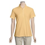 Outer Banks Diamond Knit Polo Shirt - Egyptian Cotton, Short Sleeve (For Women)