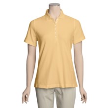 Outer Banks Diamond Knit Polo Shirt - Egyptian Cotton, Short Sleeve (For Women) in Maze - Closeouts