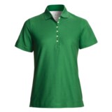Outer Banks Diamond Knit Polo Shirt - Egyptian Cotton, Short Sleeve (For Women)