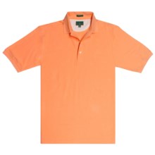 Outer Banks Diamond-Knit Polo Shirt - Two-Ply Egyptian Cotton, Short Sleeve (For Men) in Melon - 2nds