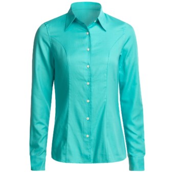 Outer Banks Dress Shirt - Cotton Dobby Twill, Long Sleeve (For Women) in Julep