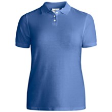 Outer Banks Essential Blended Pique Polo Shirt - Wrinkle Resistant, Short Sleeve (For Women) in Bimini Blue - Closeouts