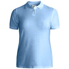 Outer Banks Essential Blended Pique Polo Shirt - Wrinkle Resistant, Short Sleeve (For Women) in Light Blue - Closeouts