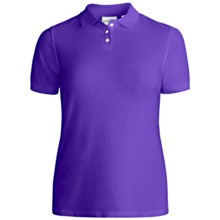Outer Banks Essential Blended Pique Polo Shirt - Wrinkle Resistant, Short Sleeve (For Women) in Purple - Closeouts