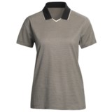 Outer Banks Micro Stripe Jersey Polo Shirt - Double Mercerized Cotton, Short Sleeve (For Women)