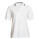 Outer Banks Nautical Stripe Polo Shirt - Cotton Pique, Short Sleeve (For Women)