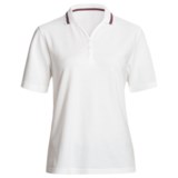 Outer Banks Nautical Stripe Polo Shirt - Cotton Pique, Short Sleeve (For Women)
