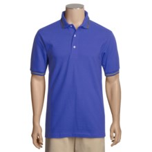 Outer Banks Nautical Stripe Polo Shirt - Ring-Spun Cotton Pique (For Men) in Bright Royal/Navy/White - Closeouts