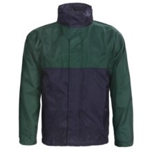 Outer Banks Pack Away Jacket - Lightweight, Hidden Hood (For Men and Women) in Pine Green/Navy - Closeouts