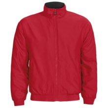 Outer Banks Peached Microfiber Jacket - Fleece Lining (For Men and Women) in Bright Red/Navy - Closeouts