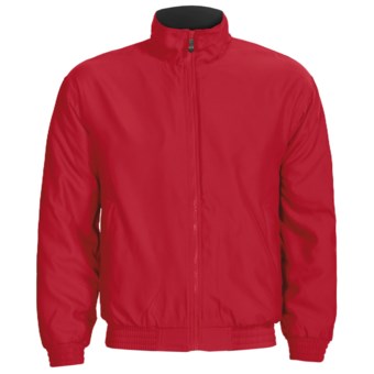 Outer Banks Peached Microfiber Jacket - Fleece Lining (For Men and Women) in Bright Red/Navy
