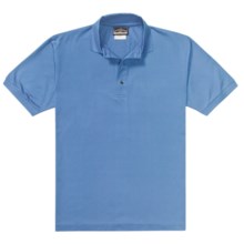 Outer Banks Pima Pique Polo Shirt - Double Mercerized, Short Sleeve (For Men) in Bimini Blue - Closeouts