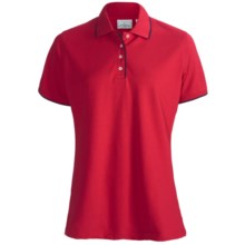 Outer Banks Ultimate Cotton Fashion Polo Shirt - Short Sleeve (For Women) in Bright Red/Navy - Closeouts