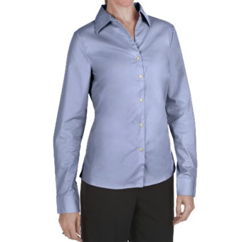 Outer Banks Ultimate Wrinkle-Resistant Dress Shirt - Stretch Cotton Poplin, Long Sleeve (For Women) in Blue