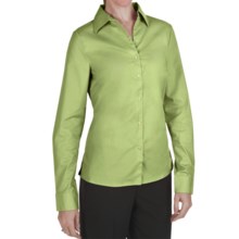 Outer Banks Ultimate Wrinkle-Resistant Dress Shirt - Stretch Cotton Poplin, Long Sleeve (For Women) in Spring Green - Closeouts