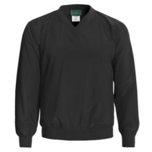 Outer Banks Water-Resistant Wind Shirt - Rib V-Neck, Long Sleeve (For Men and Women) in Black - Closeouts