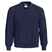 Outer Banks Water-Resistant Wind Shirt - Rib V-Neck, Long Sleeve (For Men and Women) in Navy - Closeouts
