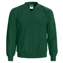 Outer Banks Water-Resistant Wind Shirt - Rib V-Neck, Long Sleeve (For Men and Women) in Pine - Closeouts