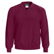 Outer Banks Water-Resistant Wind Shirt - Rib V-Neck, Long Sleeve (For Men and Women) in Wine - Closeouts