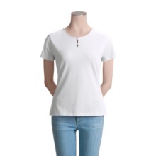 Outerbanks Cotton Pique T-Shirt - Short Sleeve (For Women) in White - Closeouts