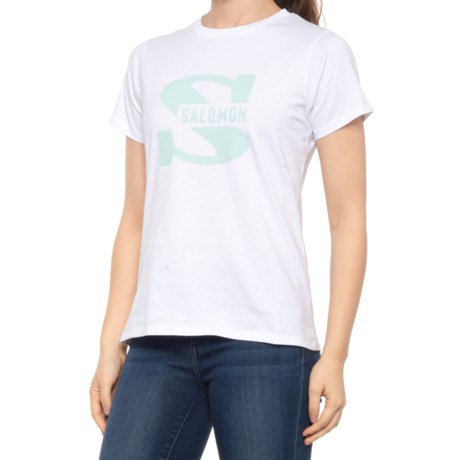 Salomon Outlife Big Logo T-Shirt - Short Sleeve (For Women) - WHITE (XS )