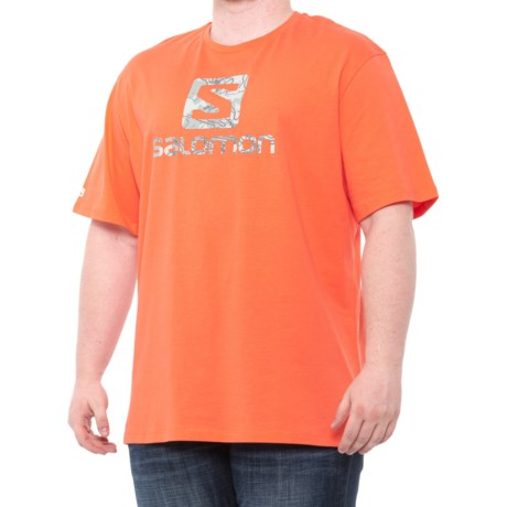 Salomon Outlife Logo T-Shirt - Short Sleeve (For Men) - HOT CORAL/OYSTER (2XL )
