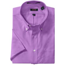 Overton Royal Oxford Sport Shirt - Wrinkle-Free Cotton, Short Sleeve (For Men) in Lilac - Closeouts