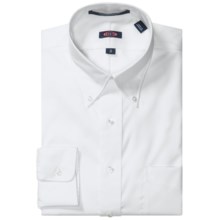 Overton Wrinkle-Free Pinpoint Cotton Shirt - Button-Down Collar, Long Sleeve (For Men) in White - Closeouts