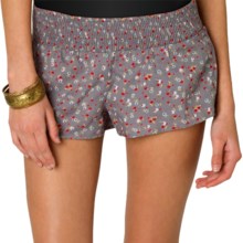 O’Neill Be Free Shorts - Smocked Waist (For Women) in Grey - Closeouts