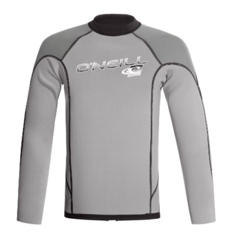 O’Neill Hyperfreak Rash Guard Top - 1.5mm, Long Sleeve (For Men) in Flint/Metallic/Black
