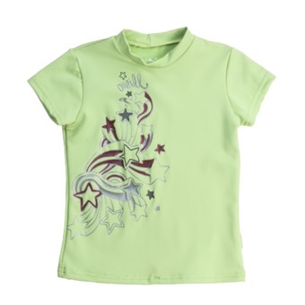 O’Neill Skins Rash Guard Shirt - UPF 50+, Short Sleeve (For Girls) in Light Green Print