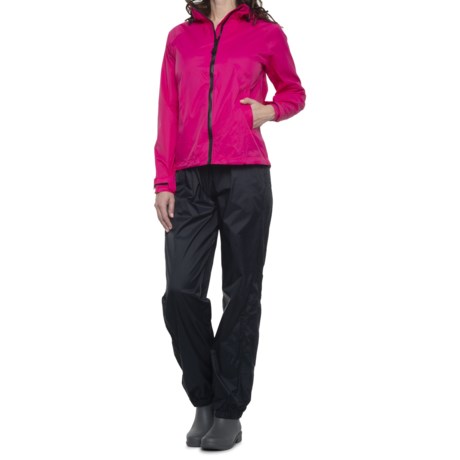 Swiss Alps Packable Jacket and Pants Rain Suit - Waterproof (For Women) - BEET PINK (XS )