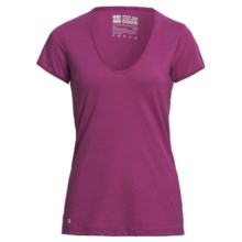 Pact V-Neck T-Shirt - Organic Cotton-Modal, Short Sleeve (For Women) in Fuchsia - Closeouts