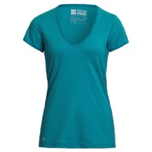 Pact V-Neck T-Shirt - Organic Cotton-Modal, Short Sleeve (For Women) in Teal - Closeouts
