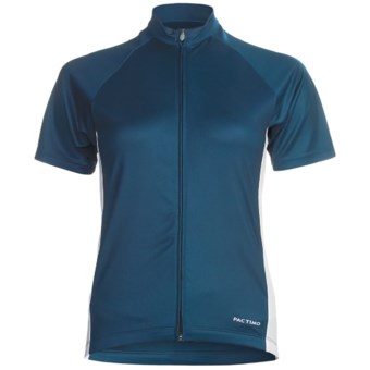 Pactimo Ascent Cycling Jersey - Full Zip, Short Sleeve (For Women) in Blue Nights/Antique White