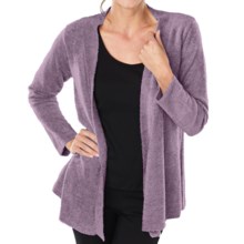 Paddi Murphy Boucle Cardigan Sweater - Open Front (For Women) in Plum - Closeouts