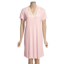 Paddi Murphy Claire Nightgown - Short Sleeve (For Women) in Pink - Closeouts