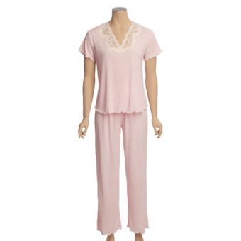 Paddi Murphy Claire Pajamas - Short Sleeve (For Plus Size Women) in Pink