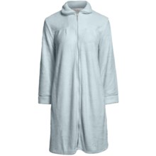 Paddi Murphy Short Robe - Front Zip, Peter Pan Collar (For Women) in Blue - Closeouts