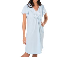 Paddi Murphy Softies Annie Nightgown - Pointelle Knit, Short Sleeve (For Women) in Peri - Closeouts