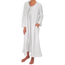 Paddi Murphy Softies Cloud Fleece Zip Robe - Sweetheart Neck, Long Sleeve (For Women) in White - Closeouts