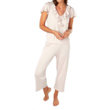 Paddi Murphy Softies Ellie Ruffle Pajamas - Short Sleeve (For Women) in Gardenia - Closeouts