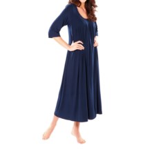 Paddi Murphy Softies Linda Nightgown - Long Sleeve (For Women) in Navy - Closeouts