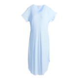 Paddi Murphy Softies Long Nightgown - Georgette, V-Neck, Short Sleeve (For Women)