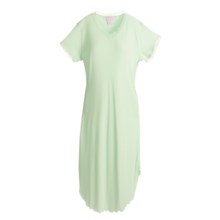 Paddi Murphy Softies Long Nightgown - Georgette, V-Neck, Short Sleeve (For Women) in Light Green - Closeouts