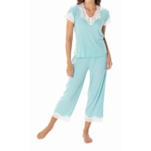 Paddi Murphy Softies Melanie Capri Pajamas - Short Sleeve (For Women) in Blue Lagoon - Closeouts