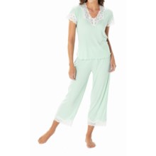 Paddi Murphy Softies Melanie Capri Pajamas - Short Sleeve (For Women) in Mint - Closeouts