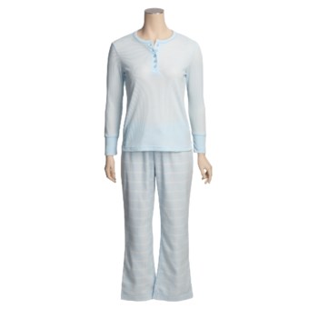 Paddi Murphy Softies Thermal Pajamas - Long Sleeve (For Women) in Blue