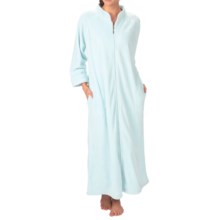 Paddi Murphy Ultra Plush Velour Robe - Mandarin Collar, Full Zip, Long Sleeve (For Women) in Mint - Closeouts